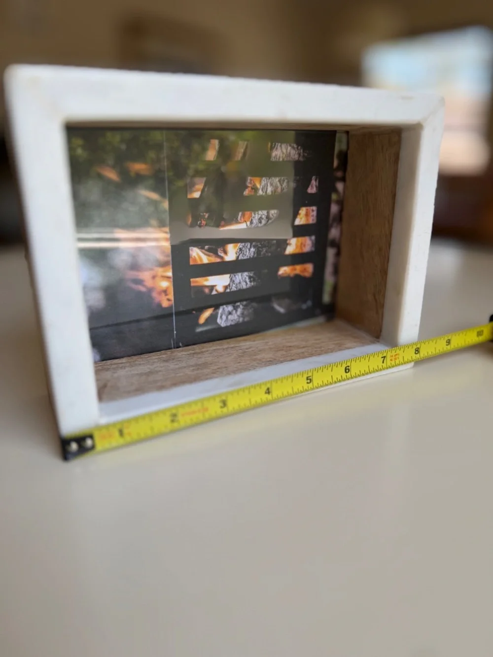 Box Style Wood and Marble Picture frame – 5”x7” photo